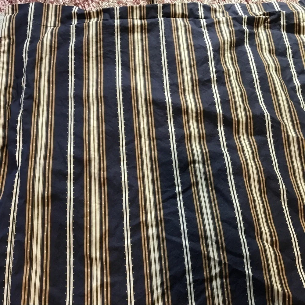 Nina home Nina Campbell large square blue beige stripe pillowcase 25” x 25”